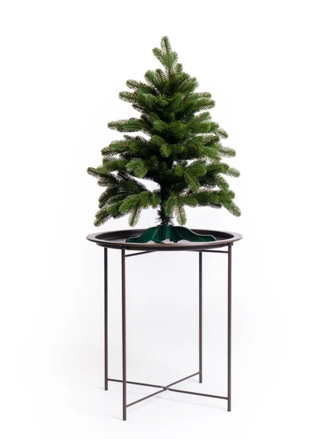 Brad artificial Premium 60 cm QC275, 120 Ramuri 2D + 3D PE, Circumferinta Bazei 75 cm